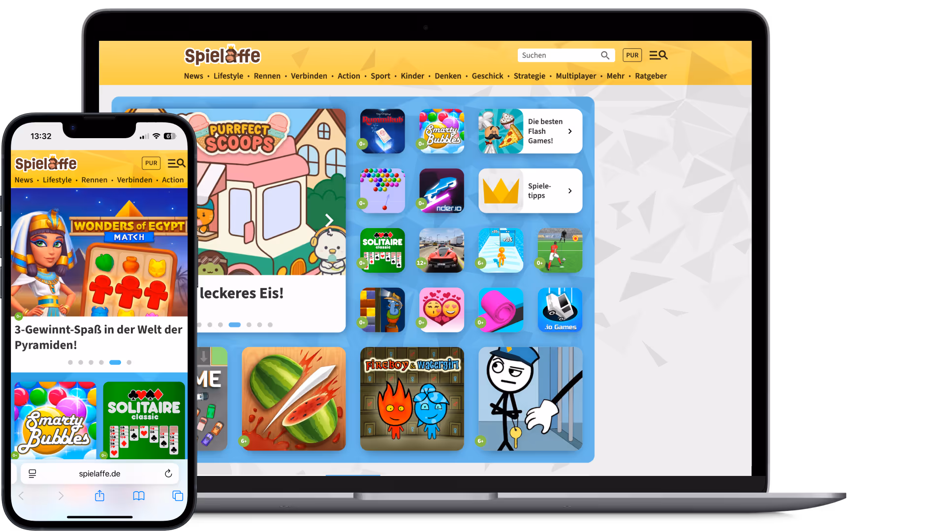 SpielAffe auf Smartphone und Desktop